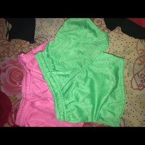 Pink and green shorts